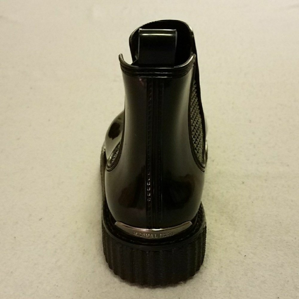 New Michael Kors Black Rubber Rainboots Size 8 - Picture 5 of 8